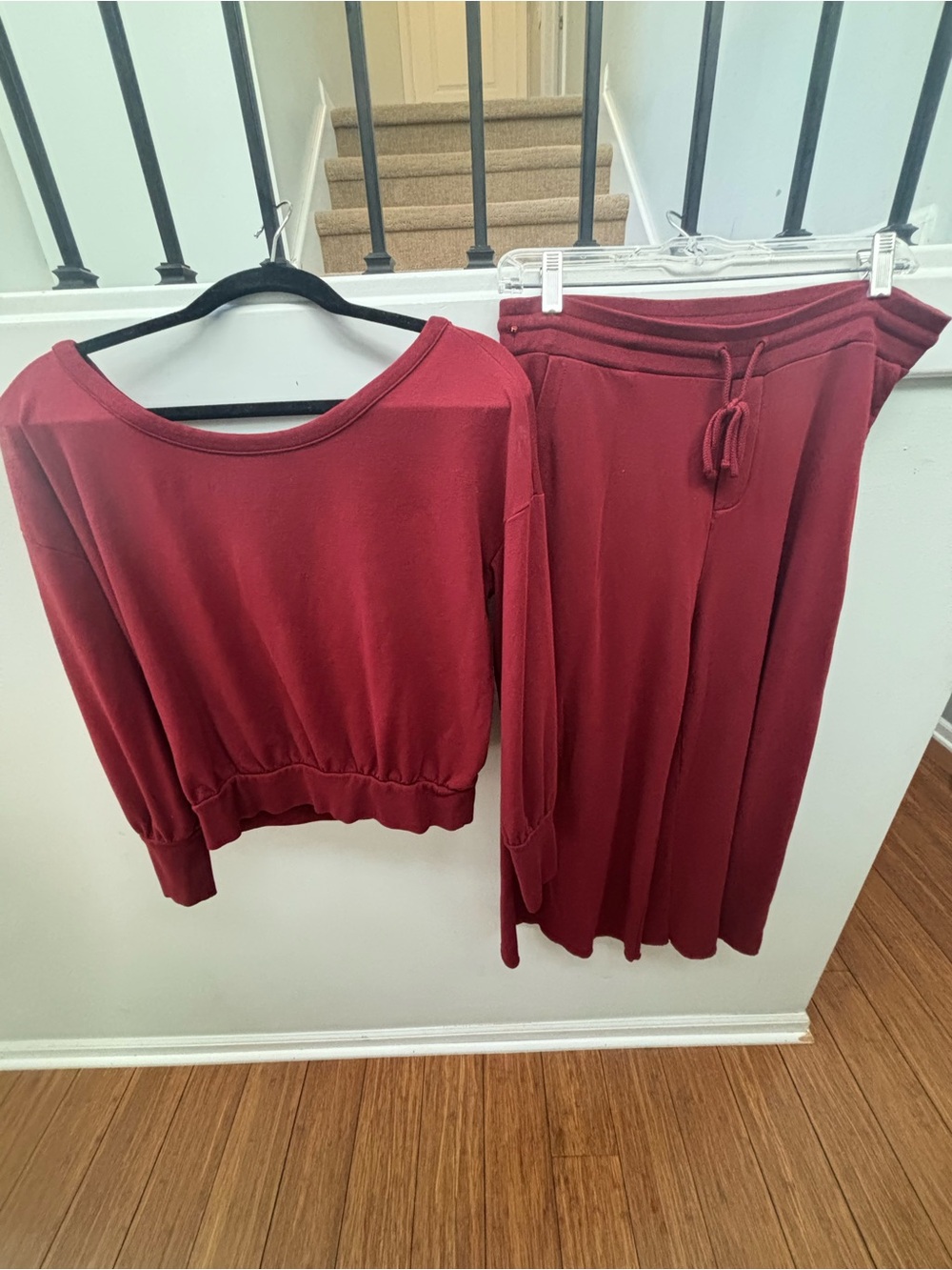 Cuyana Wine Red Drawstring Maxi Skirt